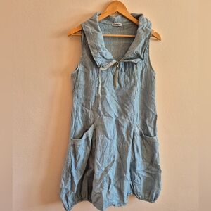 100% Linen Dress By Rosemarine Medium